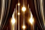 Gold Stage Curtain Stock Photo
