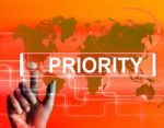 Priority Map Displays Superiority Or Preference In Importance Wo Stock Photo