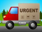 Urgent Delivery Shows Priority Speedy And Deadline Stock Photo