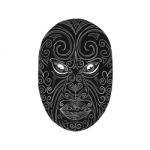 Maori Mask Scratchboard Stock Photo