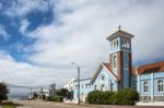Blue Historic Church, Punta Del Este Uruguay Stock Photo