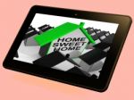 Home Sweet Home House Tablet Cozy And Familiar Stock Photo