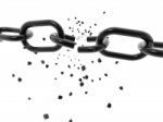 3d Chain Breaking - Isolated Over A White Background Stock Photo