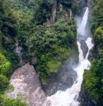 Pailon Del Diablo - Mountain River And Waterfall In The Andes. B Stock Photo