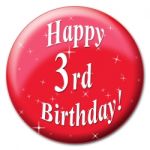 Happy Third Birthday Represents Party Congratulating And Celebrate Stock Photo