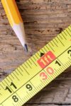 Pencil And Measure Stock Photo