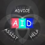 Supportive Words Displays Advice Assist Help And Aid Stock Photo
