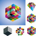Multicolored Cubes Stock Photo