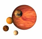 Planet Jupiter With Moons Stock Photo