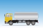Side View Of Big Oil Tanker Truck  Stock Photo