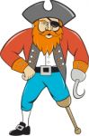 Captain Hook Pirate Wooden Leg Cartoon Stock Photo