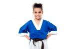 Smiling Young Karate Kid Stock Photo