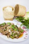 Thai Spicy Liver Salad Stock Photo