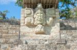 Carved Stones At The  Mayan Ruins In Copan Ruinas, Honduras Stock Photo