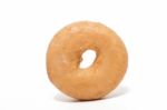 Single Donut Over White Background Stock Photo