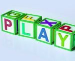 Play Blocks Show Fun Enjoyment And Games Stock Photo