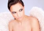 Woman With Angel's Wings Stock Photo