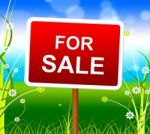 For Sale Indicates Real Estate Agent And House Stock Photo