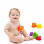 Cute Infant Boy With Toys Stock Photo