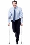 Crutches, Help Me To Walk Stock Photo