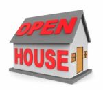 Open House Represents Rental Realtor And Sale 3d Rendering Stock Photo