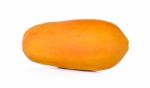 Yellow Papaya Isolated On White Background Stock Photo