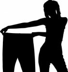Weight Lost Silhouette Girl Stock Photo