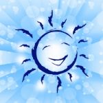 Background Sun Shows Happiness Template And Jubilant Stock Photo