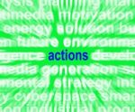 Actions Word Shows Behaviour Manner And Conduct Stock Photo
