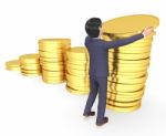 Coins Savings Means Business Person And Investment 3d Rendering Stock Photo