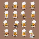 Glass Of Beer Character Emoji Set Stock Photo