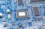 Printed Circuit Board With Electronics Components Stock Photo