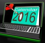 Calendar 2016 On Laptop Showing Future Websites Stock Photo