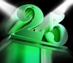 Golden Twenty Five On Pedestal Displays Twenty Fifth Movie Anniv Stock Photo