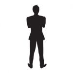 Silhouette Of Businessman Back View Standing Stock Photo