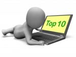 Top Ten Character Laptop Shows Best Top Ranking Stock Photo