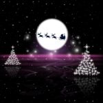 Xmas Tree Represents Santa Claus And Holiday Stock Photo