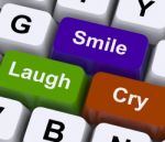 Laugh Cry Smile Keys Stock Photo