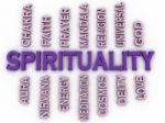 3d Image Spirituality Issues Concept Word Cloud Background Stock Photo