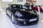 Porsche Panamera Se Hybrid, A Plug-in Hybrid That Promises Unsu Stock Photo