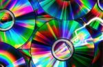 Cds With Rainbow Colors - Light Paint Stock Photo