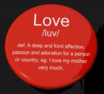 Love Definition Button Stock Photo