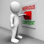 Nervous Confident Switch Shows Nerves Or Confidence Stock Photo