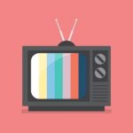 Retro Television With Color Frame Stock Photo