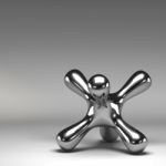 Reflective Molecular Structure On Grey Stock Photo