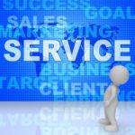 Service Words Means Support Information And Knowledge3d Renderin Stock Photo