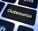 Outsource Key Showing Subcontracting And Freelance Stock Photo