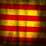Old Grunge Flag Of Catalonia Stock Photo