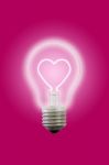 Heart Line Glow Inner Electric Lamp Stock Photo