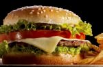 Close Up Of A Hamburger Stock Photo